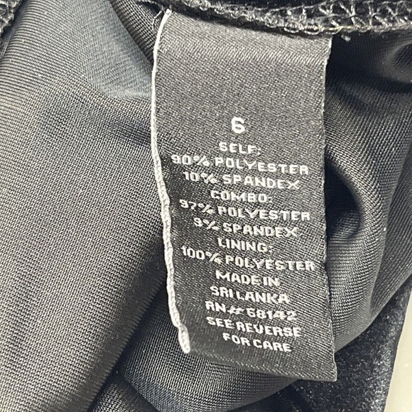 Dress Barn Collection Velvet Cocktail Dress Size 6 Black Sleeveless Ruffle Neck - Picture 8 of 13